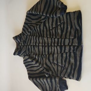 Zebra Print Fleece Adidas Stella Mccartney green and black jacket women's small